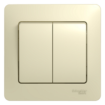 Выключатель двухклавишный Glossa SE бежевый в сборе в Хабаровске