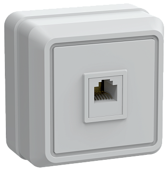 РТ20-ОБ Розетка 1местная ТЛФ ОКТАВА белый IEK в Хабаровске