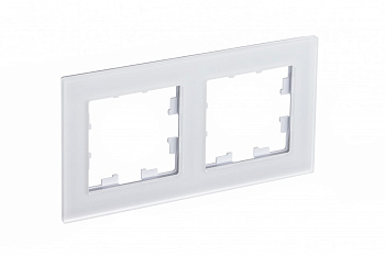 Рамка двойная AtlasDesign Nature SE матовое стекло белая в Хабаровске