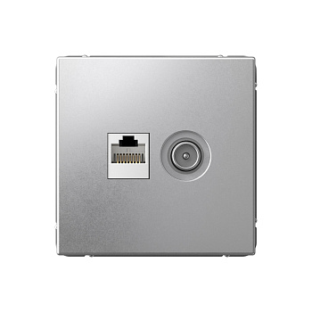 ARTGALLERY РОЗЕТКА двойная ТВ + компьютерная RJ45, кат. 5Е, АЛЮМИНИЙ в Хабаровске