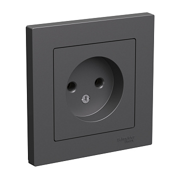 Розетка одинарная AtlasDesign SE без з/к базальт в сборе в Хабаровске
