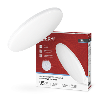 Светильник светодиодный NEO SIMPLE-9565-WH 95Вт 230В 6500K 7600Лм 460x67мм белый IN HOME в Хабаровске