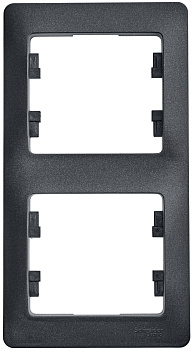 Рамка двойная Glossa SE антрацит вертикальная в Хабаровске