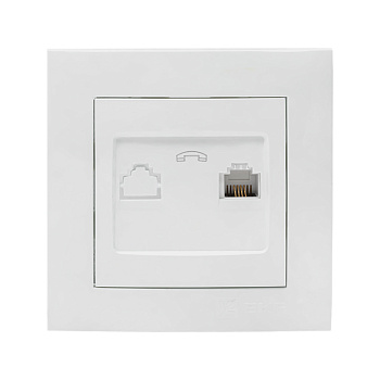 Валенсия розетка телефонная RG-11 1-местная белая EKF PROxima в Хабаровске