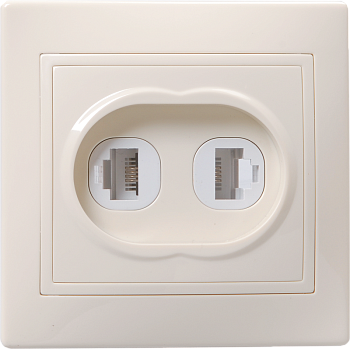 РК/Т12-ККм Розетка 2местная компьютерная и телефонная КВАРТА (кремовый) IEK в Хабаровске