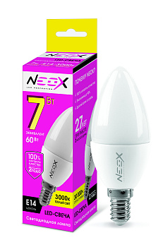 Лампа светодиодная LED-СВЕЧА 7Вт 230В Е14 3000К 560Лм NEOX в Хабаровске