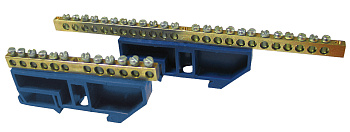 Шина EKF "N"нулевая 8х12мм 14 отверстий с изолятором на DIN-рейку в Хабаровске