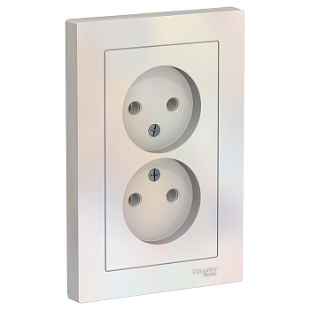 Розетка двойная AtlasDesign SE жемчуг в сборе в Хабаровске
