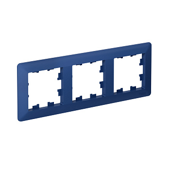 Рамка тройная AtlasDesign AIR SE АКВАМАРИН/дымчатая черная в Хабаровске