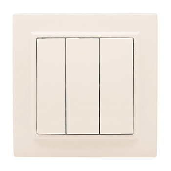 Выключатель 3-клавишный СП 10А бежевый Минск EKF в Хабаровске