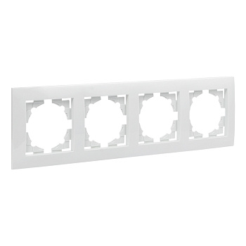 Рамка четырехместная Валенсия EKF белая в Хабаровске