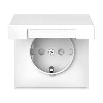 ARTGALLERY РОЗЕТКА с заземл. со шторк. с крышкой, 16А, IP20, механизм, БЕЛЫЙ в Хабаровске
