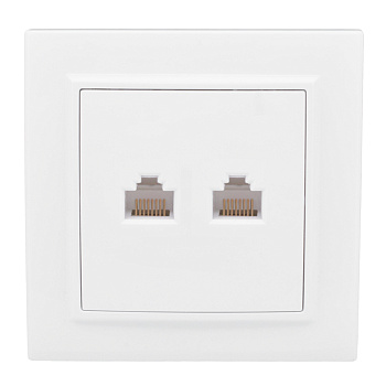 Розетка RJ-45 2-местная СП Минск  белая EKF в Хабаровске