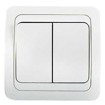 Выключатель двухклавишный CLASSICO белый 2023 IN HOME в Хабаровске