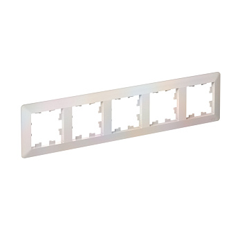 Рамка пятиместная AtlasDesign AIR SE жемчуг/дымчатая белая в Хабаровске