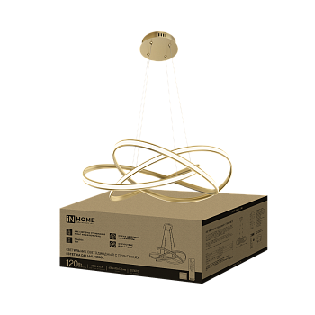 Светильник светодиодный ESTETIKA DALI-HL-120GL 120Вт 230В 3000-6500K 600х490x170мм 1.2м трос ДУ золото IN HOME в Хабаровске