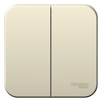 Выключатель двухклавишный BLANCA SE накладной с изолирующей пластиной молочный в Хабаровске