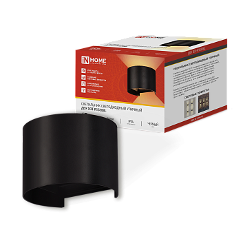 Светильник уличный светодиодный ДБУ DOT-R15B 15Вт 3000К IP54 круглый черный IN HOME в Хабаровске