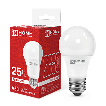 Лампа светодиодная LED-A60-VC 25Вт 230В Е27 4000К 2380Лм IN HOME в Хабаровске