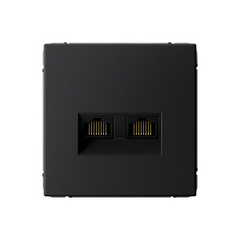 ARTGALLERY РОЗЕТКА двойная компьютерная RJ45+RJ45, кат.6А, механизм, КАРБОН в Хабаровске
