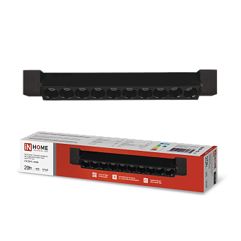 Светильник трековый линейный светодиодный поворотный LTR-02R-TL 2040B 20Вт 4000К 345мм 24 градуса черный серии TOP-LINE IN HOME в Хабаровске