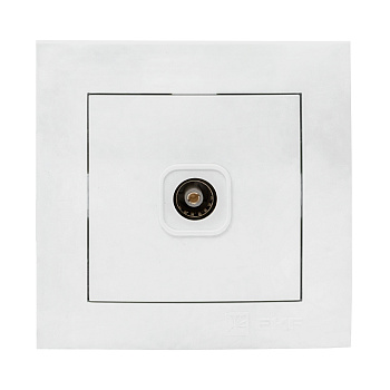 Розетка телевизионная одинарная Валенсия EKF белая в Хабаровске