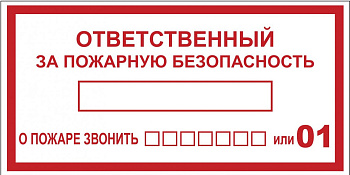 Наклейка "Ответственный за пожарную безопасность" B03 (100х200мм.) EKF PROxima в Хабаровске