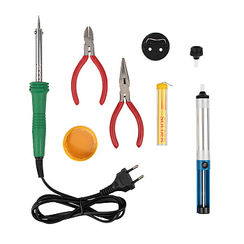 Набор для пайки №13 (паяльник 30Вт, подставка, канифоль, припой, бокорезы, тонкогубцы) REXANT в Хабаровске