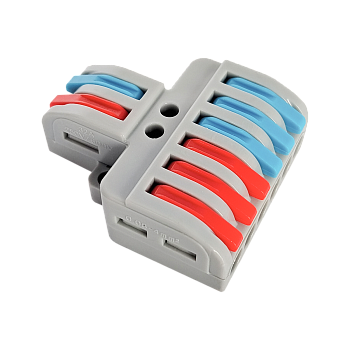 Клемма проходная разветвительная КПР 222-4126 с рычагами 2/6 полюса 0.08-2.5/4мм2 (5шт./уп.) IN HOME в Хабаровске