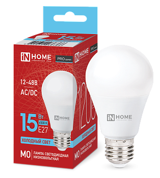 Лампа светодиодная низковольтная LED-MO-PRO 15Вт 12-48В Е27 6500К 1200Лм IN HOME в Хабаровске
