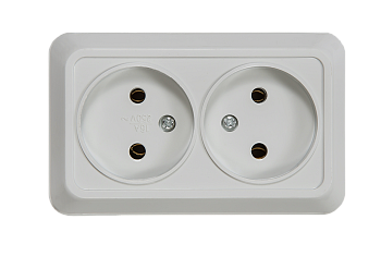 Розетка двойная BOLLETO белая накладная 7102 IN HOME в Хабаровске