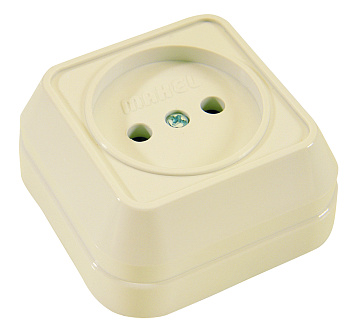 Розетка одинарная накладная MAKEL крем в Хабаровске