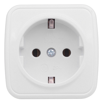 Розетка одинарная НАКЛАДНАЯ с заземлением Минск EKF белая в Хабаровске
