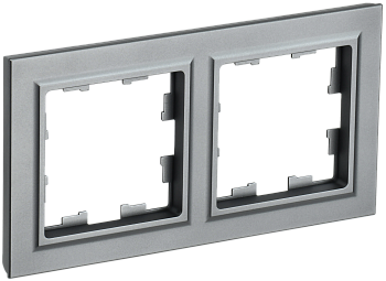 Рамка двойная BRITE IEK сталь в Хабаровске