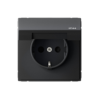 ARTGALLERY РОЗЕТКА с заземл. со шт. с крышк, 16А, IP44, механизм, КАРБОН в Хабаровске