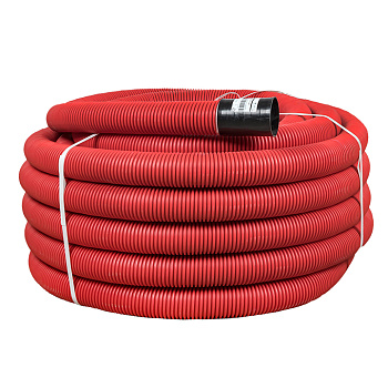 Труба гофрированная ПНД d=110 мм (50 м) двустенная с зондом красная EKF PROxima в Хабаровске