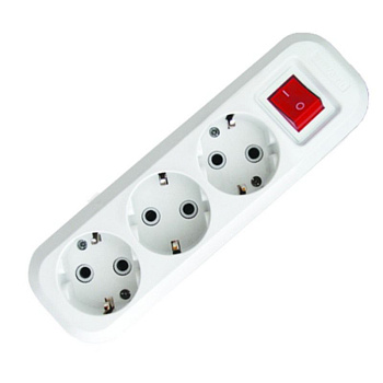 Колодка 3 гнезда с кнопкой c заземлением REXANT в Хабаровске