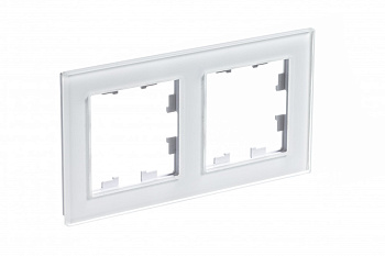 Рамка двойная AtlasDesign Nature SE стекло белая в Хабаровске