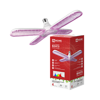 Лампа светодиодная LED-HP 40STD-ФИТО красно-синий спектр 40Вт 230В Е27 четыре лепестка IN HOME в Хабаровске