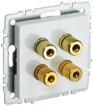 Аудиорозетка четырехместная BRITE IEK белая в Хабаровске