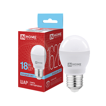 Лампа светодиодная LED-ШАР-VC 18Вт 230В E27 6500K 1620Лм IN HOME в Хабаровске