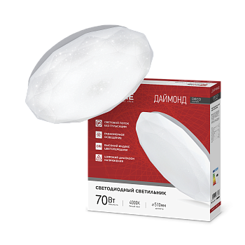 Светильник светодиодный серии DECO ДАЙМОНД 70Вт 230В 4000К 6300Лм 510х70мм IN HOME в Хабаровске