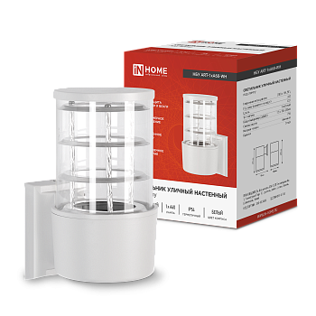 Светильник уличный настенный односторонний НБУ ART-1хA60-WH алюминиевый белый IP54 IN HOME в Хабаровске