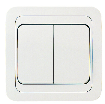 Выключатель двухклавишный МИМОЗА MAKEL белый в Хабаровске