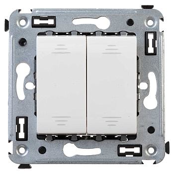 Выключатель двухклавишный в стену, Avanti "Белое облако" DKC в Хабаровске