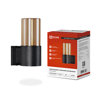 Светильник уличный настенный односторонний НБУ AMBER-1хA60-BL алюминиевый черный IP54 IN HOME в Хабаровске