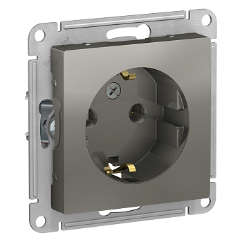 Розетка одинарная AtlasDesign SE с заземлением сталь в Хабаровске