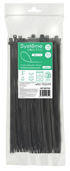 Стяжка кабельная нейлоновая 380х7.6 Чёрная (100шт) в пакете с замком ЗИП-ЛОК Systeme Electric в Хабаровске