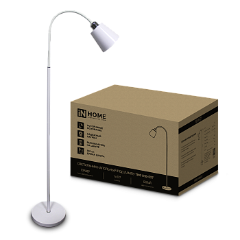 Светильник напольный под лампу ТНО 01-Е27Б 230В белый плафон, белый корпус IN HOME в Хабаровске