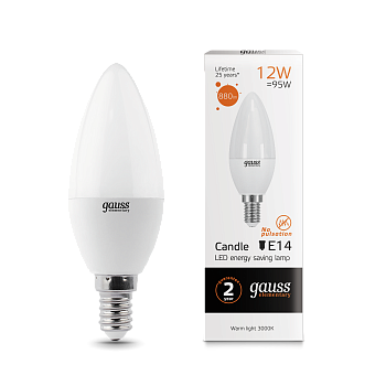 Лампа светодиодная LED-СВЕЧА 12Вт E14 3000K 880Лм Elementary GAUSS в Хабаровске